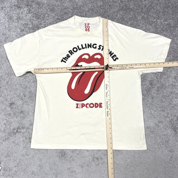 The Rolling Stone Zip Code T-Shirt Men's XL 2015 Pullover Double Sided Beige - Picture 4 of 10